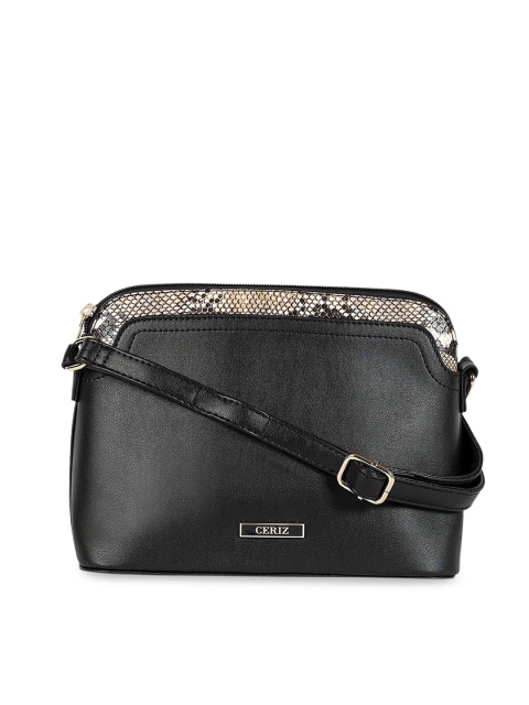 

CERIZ Black & Taupe Colourblocked Sling Bag