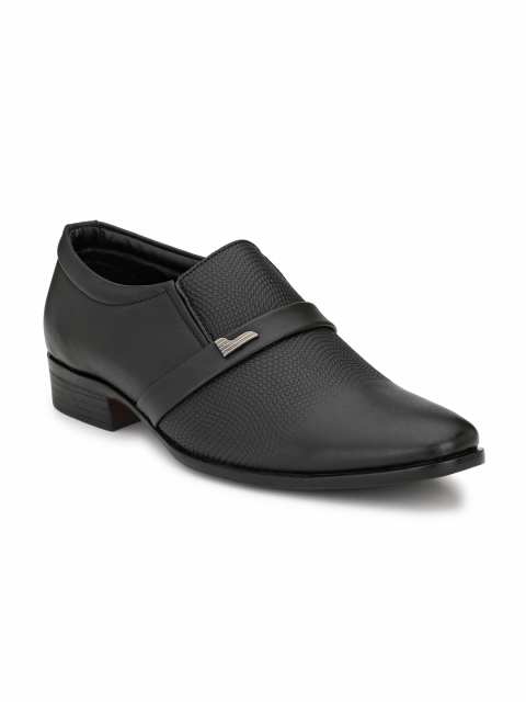 

Ferraiolo Men Black Solid Formal Slip-Ons