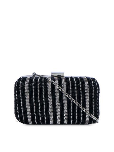 

Diwaah Black & White Embellished Box Clutch