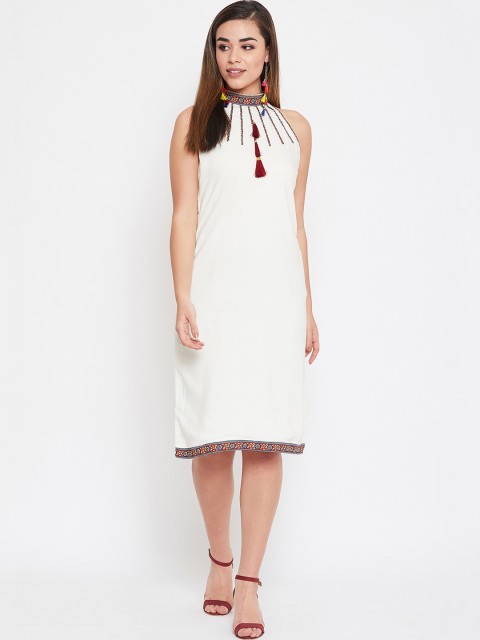 

TULIP 21 Women Off-White Printed Sheath Dress