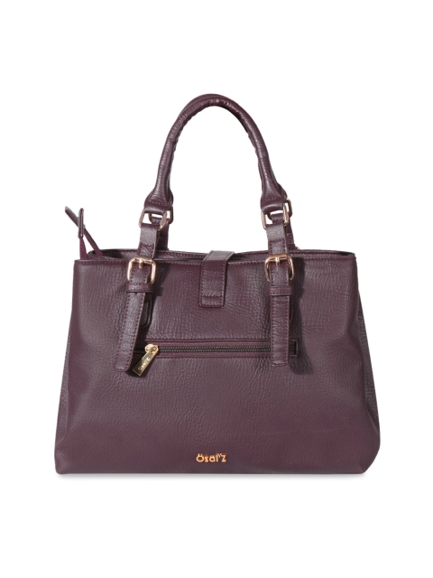 

OsaiZ Maroon Textured Handheld Bag