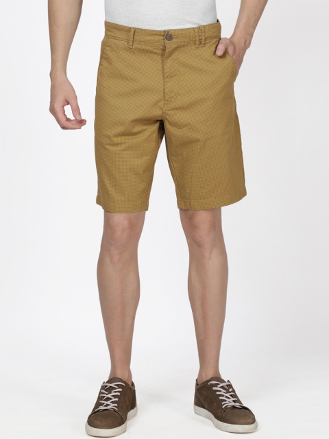 

t-base Men Khaki Printed Slim Fit Chino Shorts