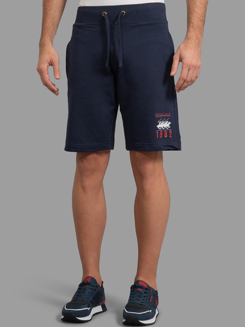 

Beverly Hills Polo Club Men Navy Blue Printed Regular Fit Regular Shorts