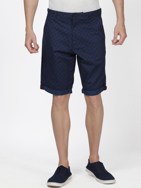 

t-base Men Blue Printed Slim Fit Chino Shorts