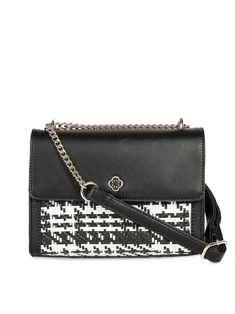 

CERIZ Black & White Textured Sling Bag