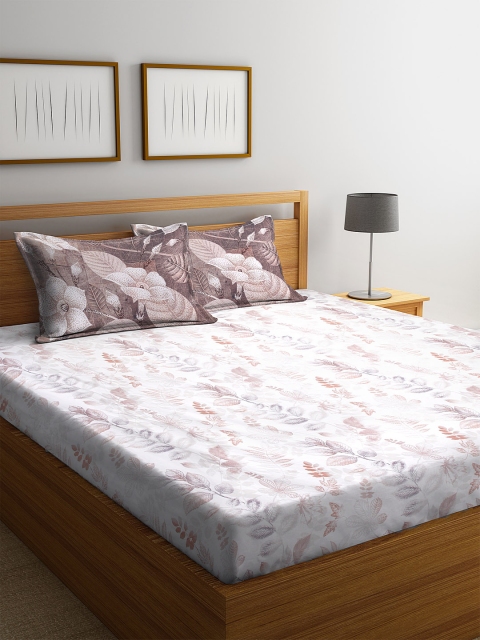 

BOMBAY DYEING Brown Abstract 144 TC Cotton 1 King Bedsheet with 2 Pillow Covers