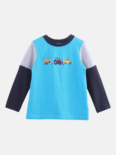 

Beebay Infant Boys Turquoise Blue & Grey Colourblocked Round Neck T-shirt