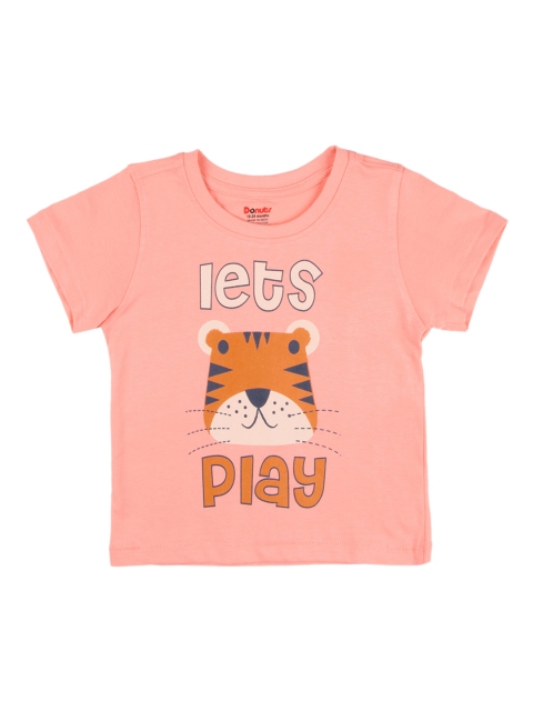 

Donuts Boys Peach-Coloured Printed Round Neck T-shirt