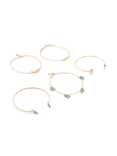 

20Dresses Women Set of 5 Gold-Toned Charm Bracelets