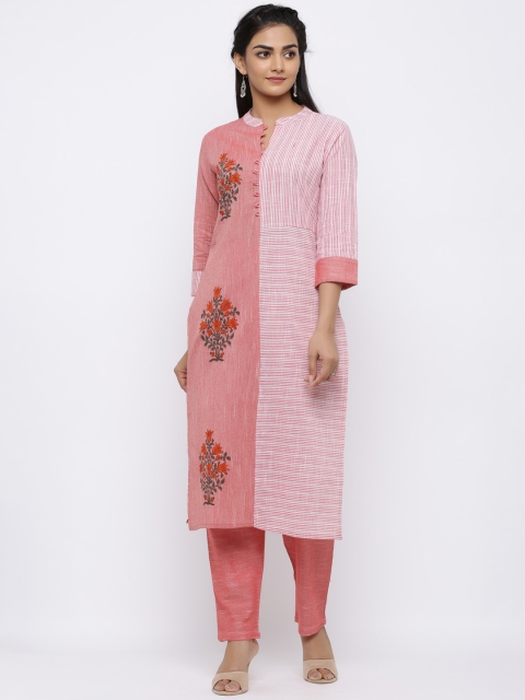 

Indi INSIDE Women Pink Striped Kurta with Trousers