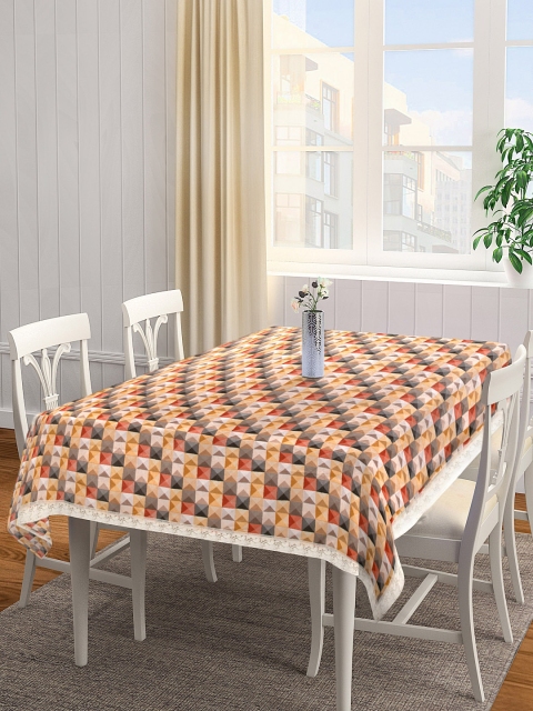 

Clasiko Yellow & Red Geometric Printed Rectangular Anti-Slip PVC 6 Seater Table Cover