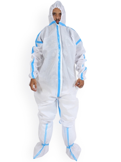 

London Fashion Unisex Set of 2 White Solid Pre Protective Body Suit & Boot Cover