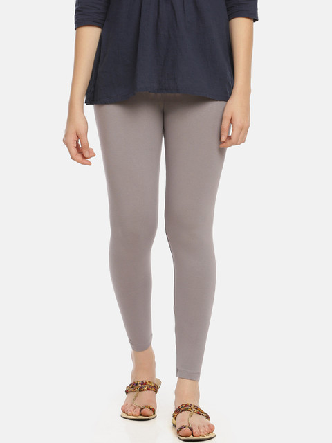 

Zelen Women Taupe Solid Ankle-Length Leggings