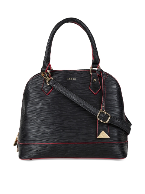 

CERIZ Black Solid Handheld Bag