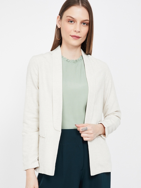 

Bossini Women Off-White Solid Open Front Shrug