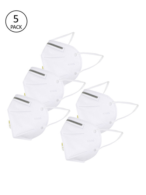 

BUKKUM Unisex White 5 Pcs 5-Ply Outdoor N95 Reusable Masks