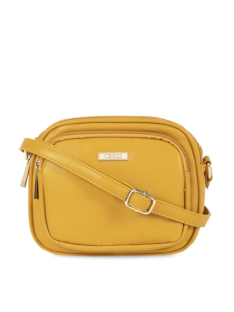 

CERIZ Mustard Yellow Solid Sling Bag