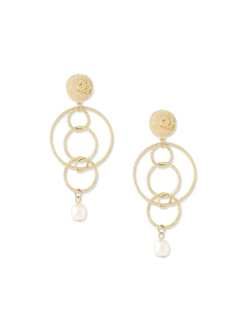 

20Dresses Gold-Toned Circular Drop Earrings
