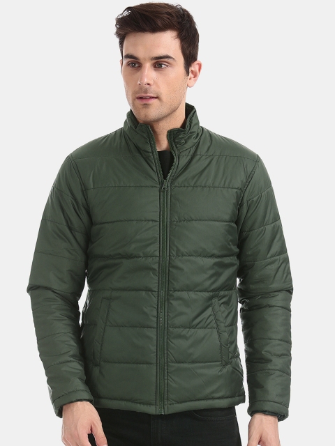 

Ruggers Men Green Solid Padded Jacket