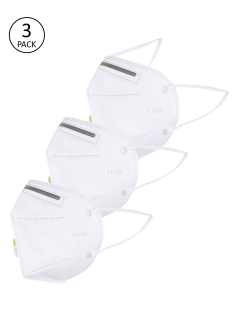 

BUKKUM Unisex Pack Of 3 5-Ply Reusable Masks, White