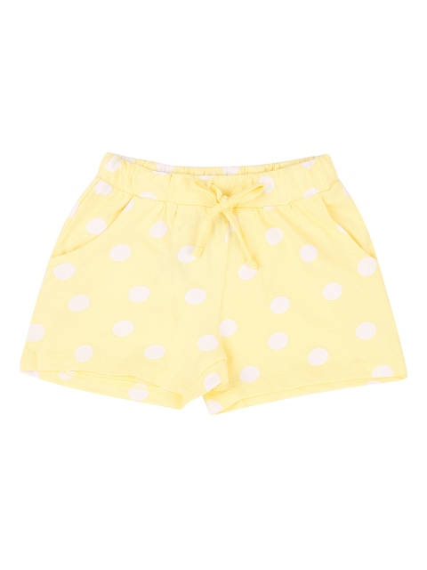 

Pantaloons Junior Girls Yellow Printed Regular Shorts