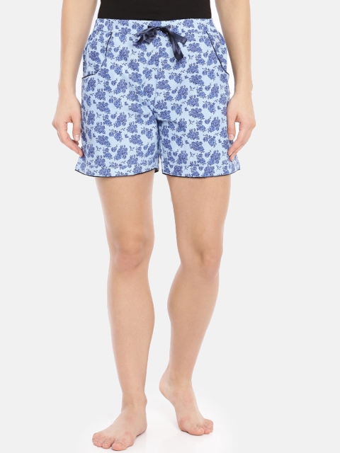

Macrowoman W-Series Women Blue Printed Lounge Shorts
