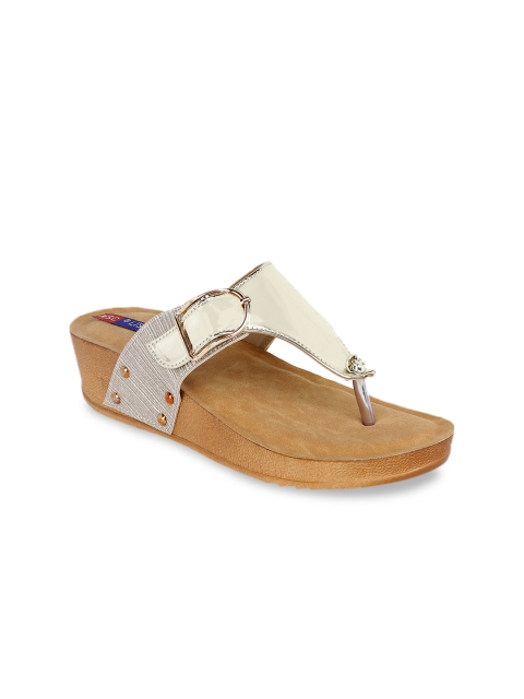 

MSC Women Gold-Toned Solid Comfort Heels