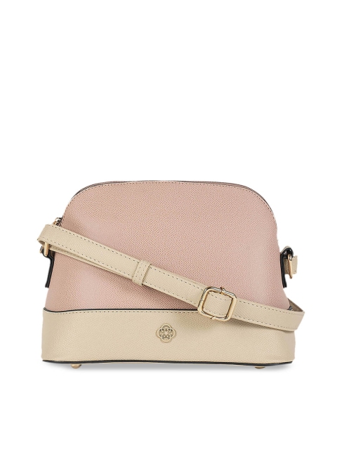 

CERIZ Pink & Beige Colourblocked Sling Bag