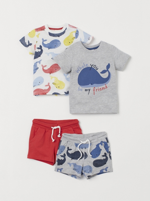 

H&M Boys 4-piece Cotton Set, Multi