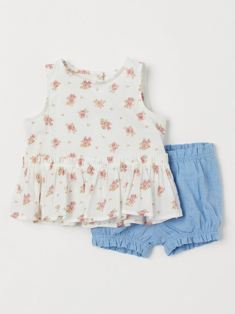 

H&M Girls Multicoloured 2-piece Cotton Set, White