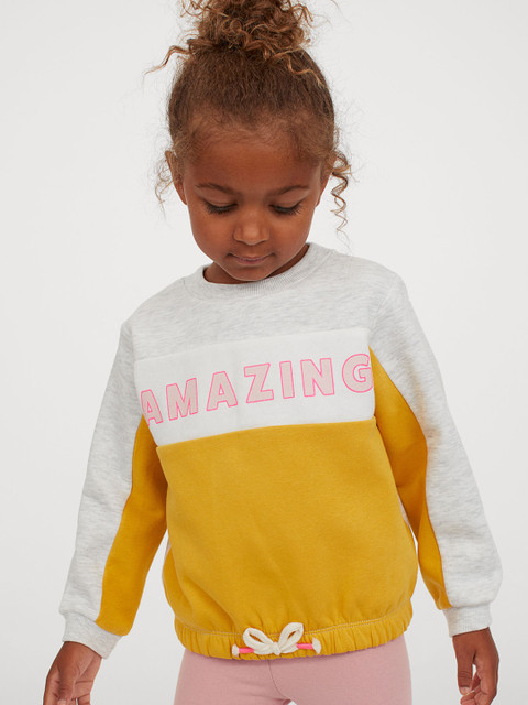 

H&M Girls Yellow & Grey Sweatshirt