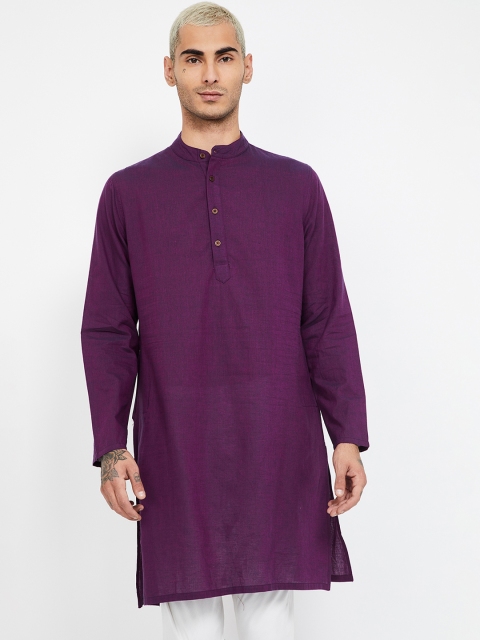 

Melange by Lifestyle Men Purple Woven Design Straight Kurta