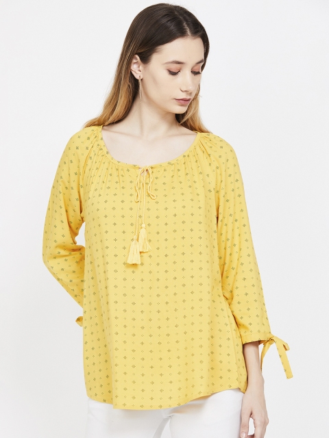 

Fame Forever by Lifestyle Women Yellow Printed Top