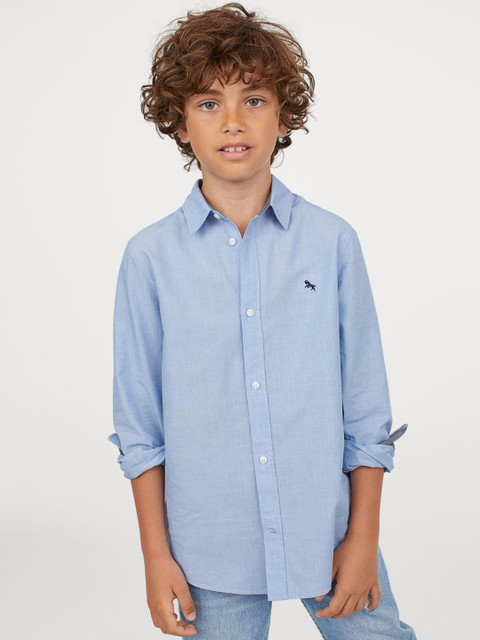 

H&M Boys Blue Regular Fit Solid Casual Shirt