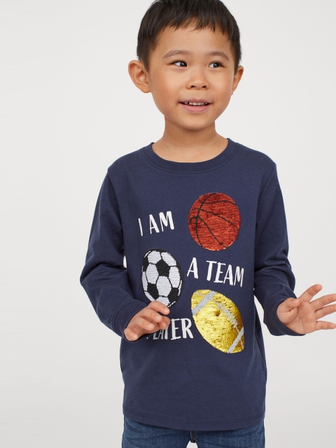 

H&M Boys Navy Blue Sequined top