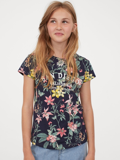 

H&M Girls Blue Printed top