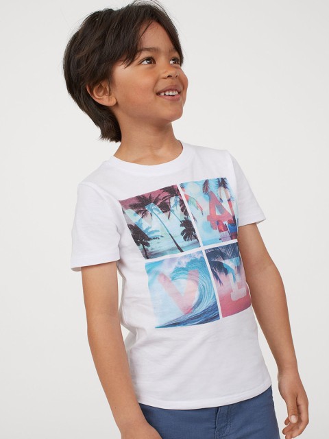 

H&M Boys White Printed T-shirt