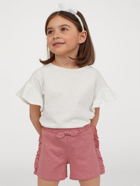 

H&M Girls Pink Frill-Trimmed Shorts