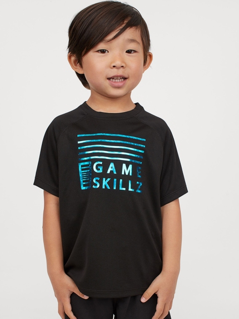 

H&M Boys Black & Blue Printed Sports Top