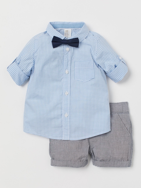 

H&M Boys Blue & Grey 3-Piece Cotton Set