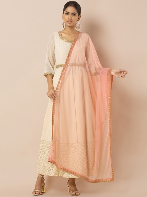 

INDYA Pink Embellished Dupatta