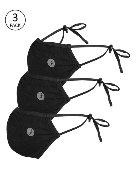 

BUKKUM Unisex Pack Of 3 Reusable 5-Ply Outdoor Mask, Black