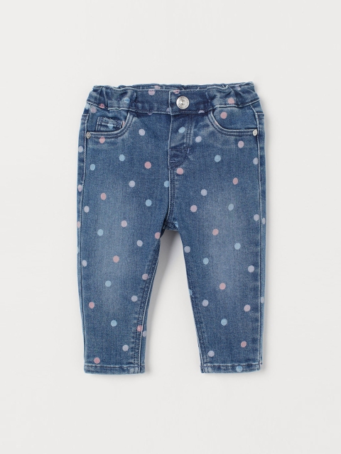 

H&M Girls Blue Printed Slim Fit Jeans