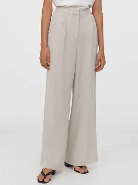 

H&M Women Beige Wide Trousers