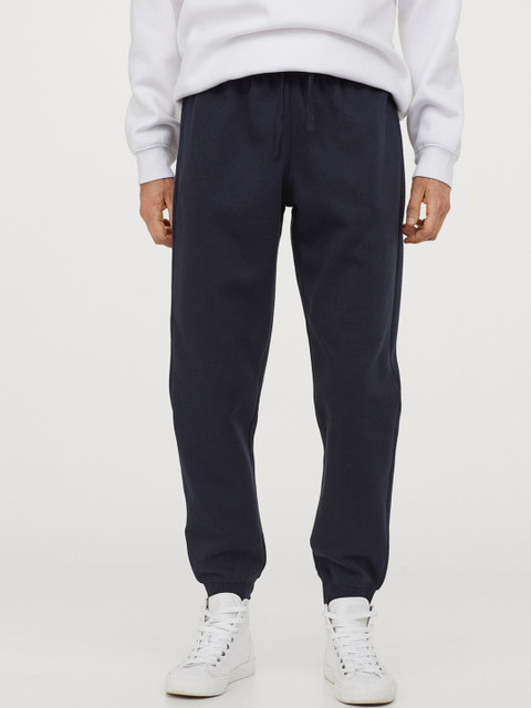 

H&M Men Navy Blue Solid Sweatpants Regular Fit