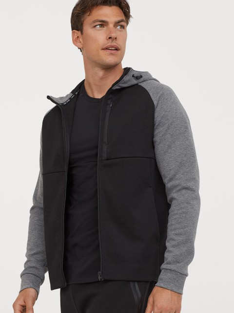 

H&M Men Black Track jacket Regular Fit