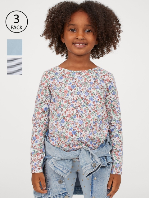 

H&M Girls Multicoloured 3-Pack Jersey Tops, Multi