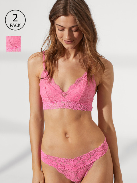 

H&M Pink 2-pack lace thong briefs