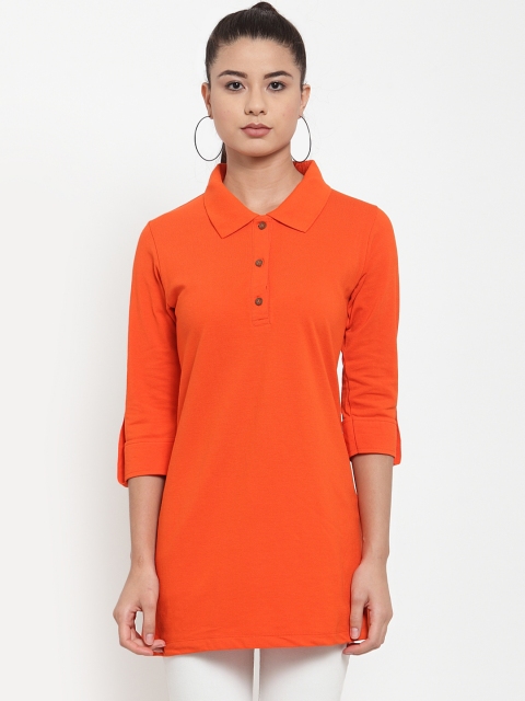 

Kalt Women Orange Solid Tunic