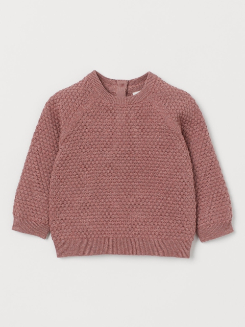 

H&M Kids Pink Textured-knit jumper